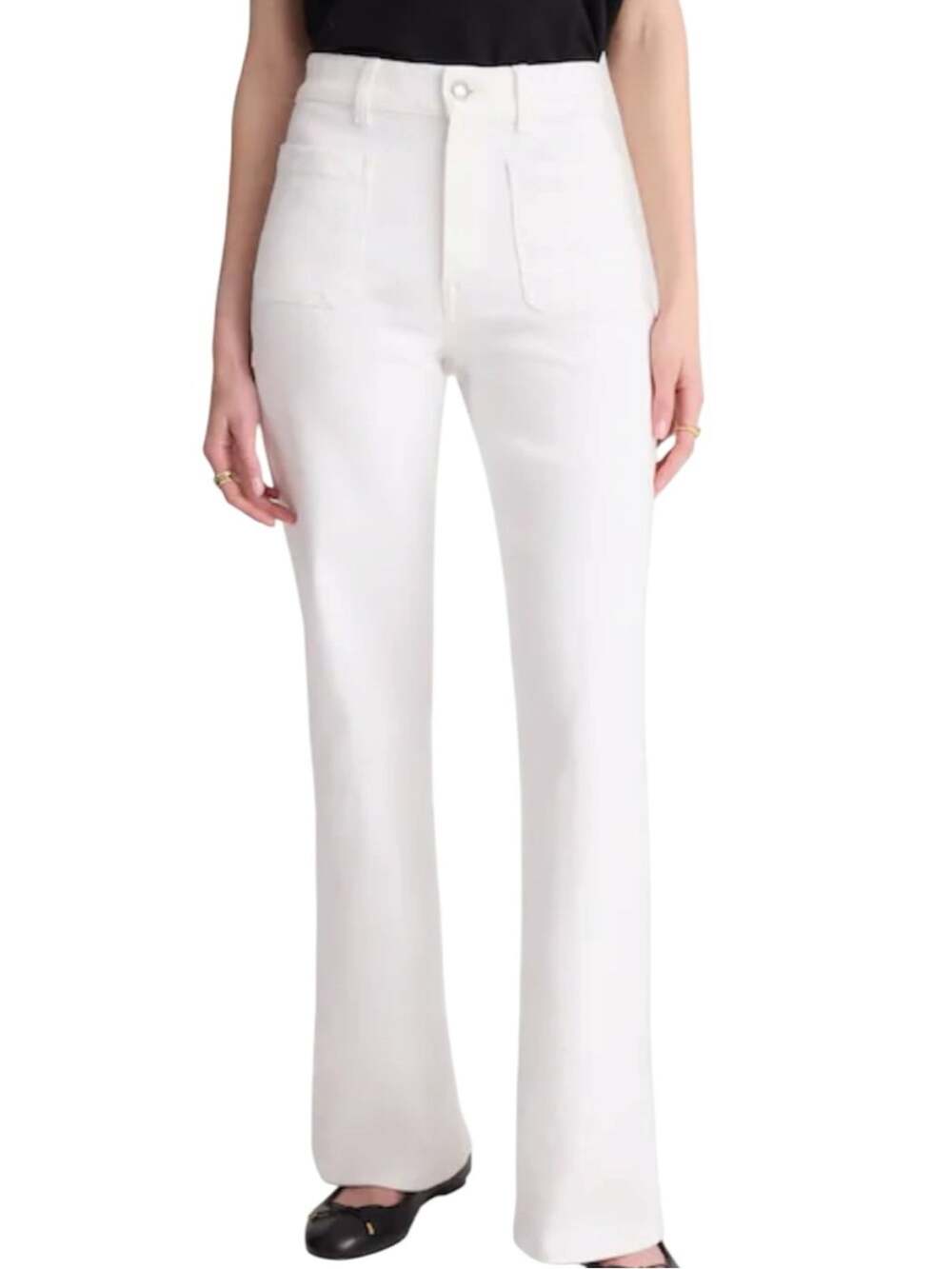 NWT Madewell The Emmy Wide Leg Jeans Size 28 Short Super Stretch Tile White
